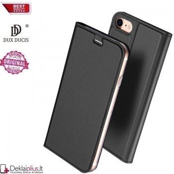 Dux Ducis dirbtinės odos atverčiamas dėklas - juodas (Iphone 7/8/Se 2020/Se 2022)